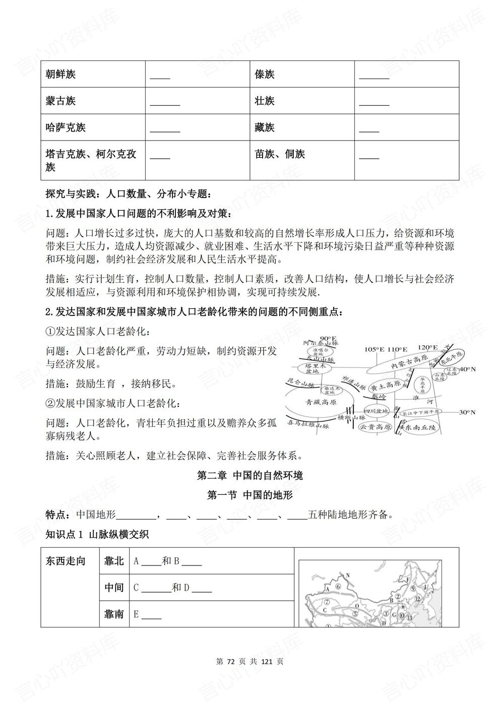 初中地理-八年级上册新教材初二上册章节背诵默写知识梳理湘教版插图初中地理4
