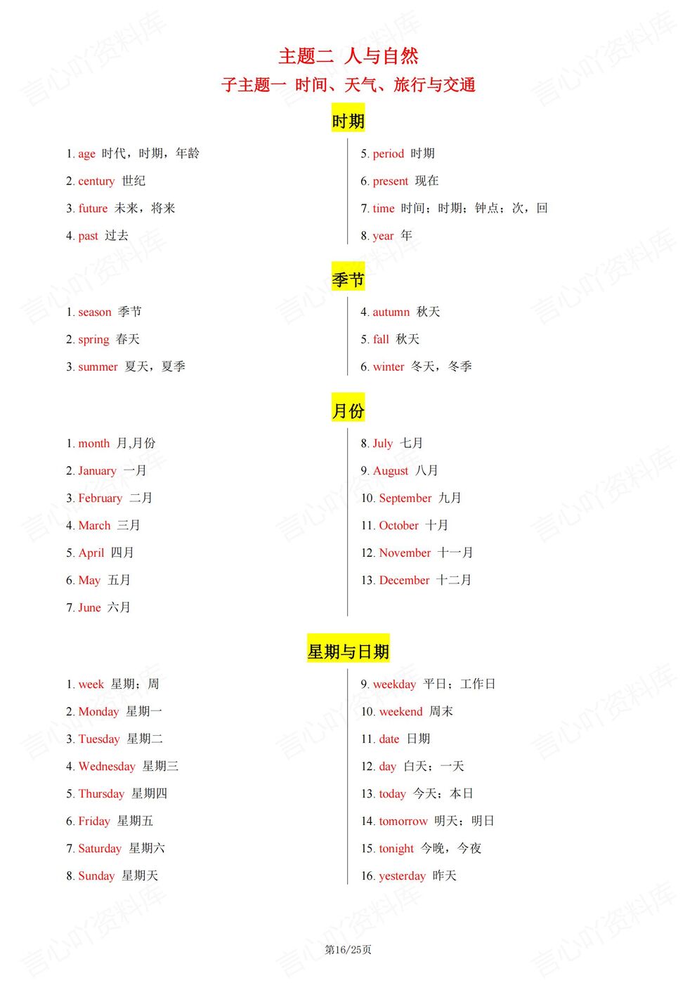 初中英语-中考词汇新课标1600词汇表主题话题分类汇总记忆插图初中英语5