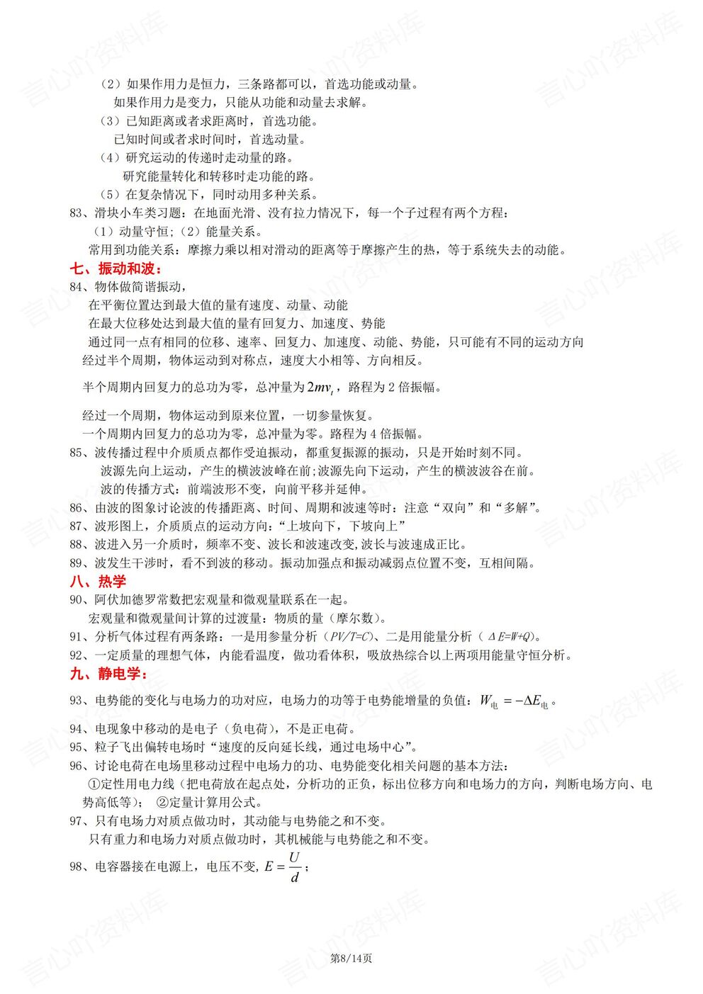 高中物理-高考复习189个必背掌握结论汇总高考物理复习插图高中物理4