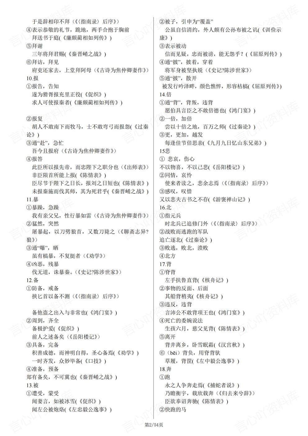 高中语文-文言文高考300实词+18虚词汇总高考文言文知识梳理插图高中语文1
