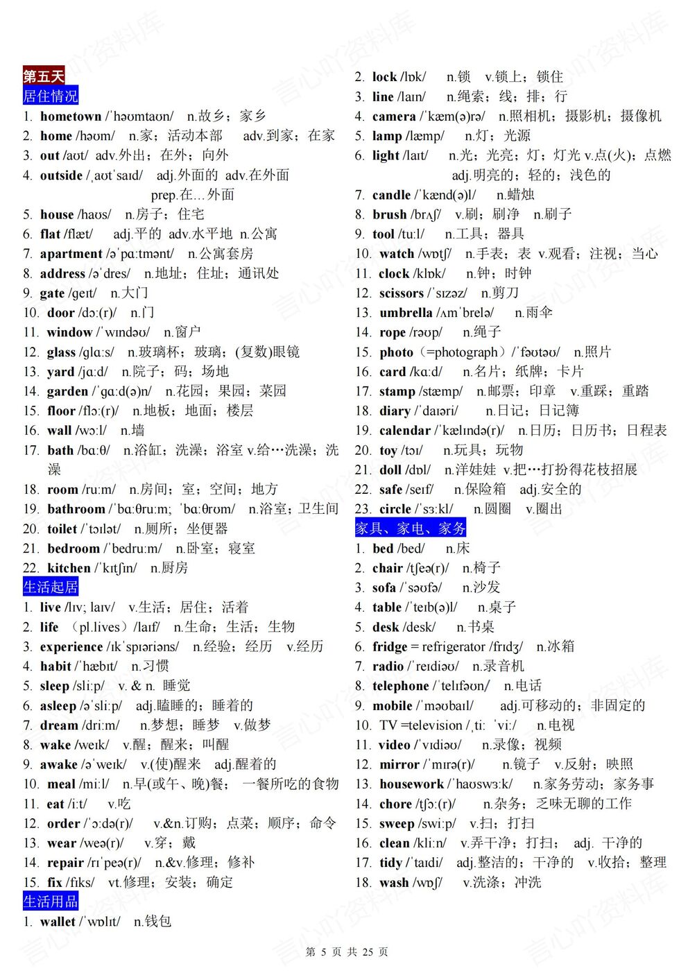 初中英语-1600词汇中考高频单词分类背诵记忆背诵版&英汉互译版插图初中英语1