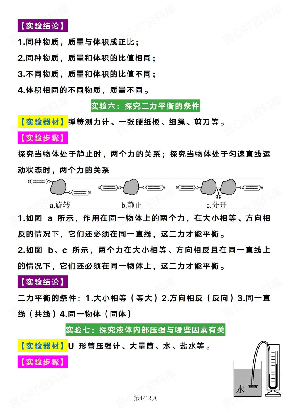 初中物理-中考实验物理实验专项知识15个中考常考实验梳理（全）插图初中物理3