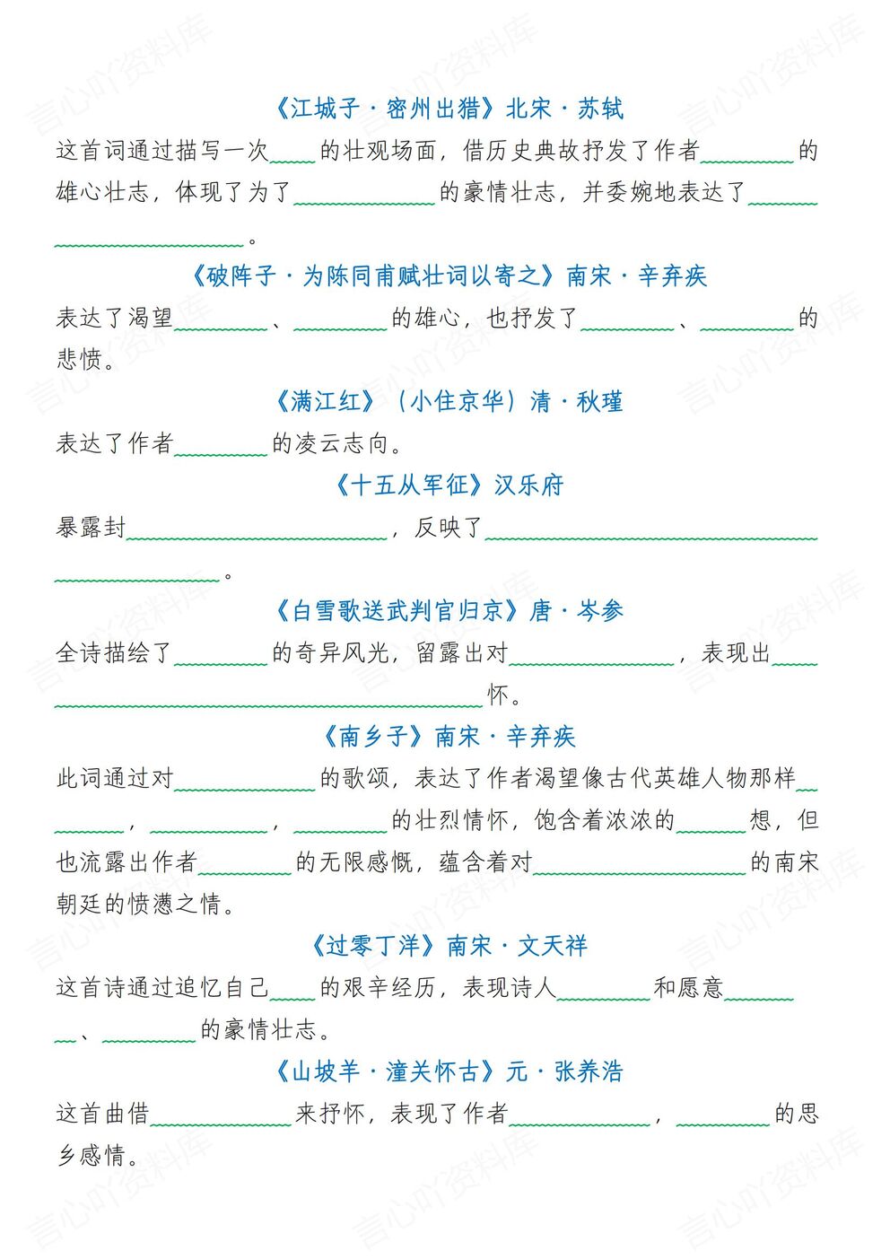 初中语文-中考复习中考古诗词专题复习40首中心思想归纳（全）插图初中语文4