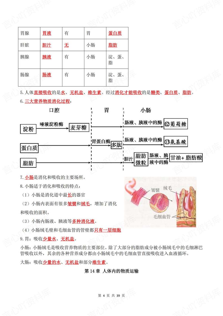 初中生物-八年级上单元知识考点归纳新教材苏科初二上背诵/默写插图初中生物3