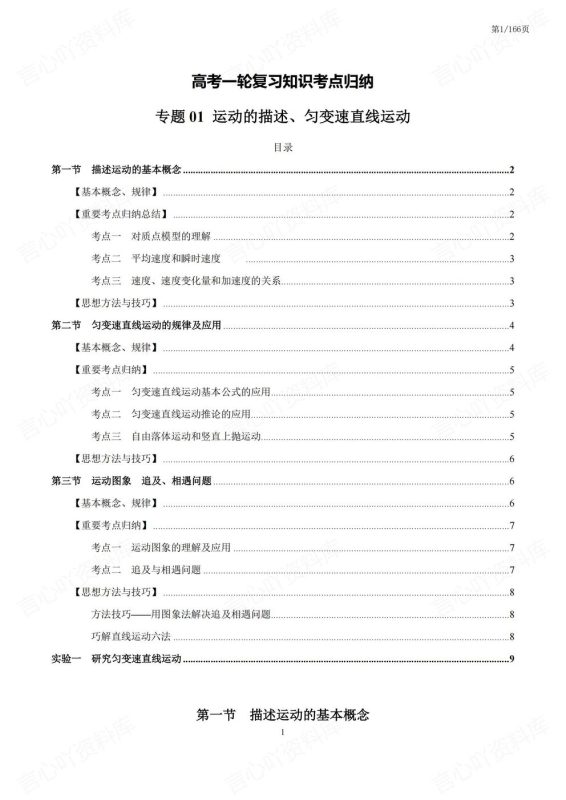 高中物理-一轮复习14大专题归纳及技巧总结高考一轮复习知识梳理 - 言心吖资料库-言心吖资料库