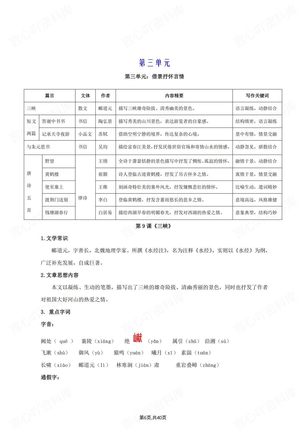 初中语文-八年级上新教材统编初二上知识点总结插图初中语文3