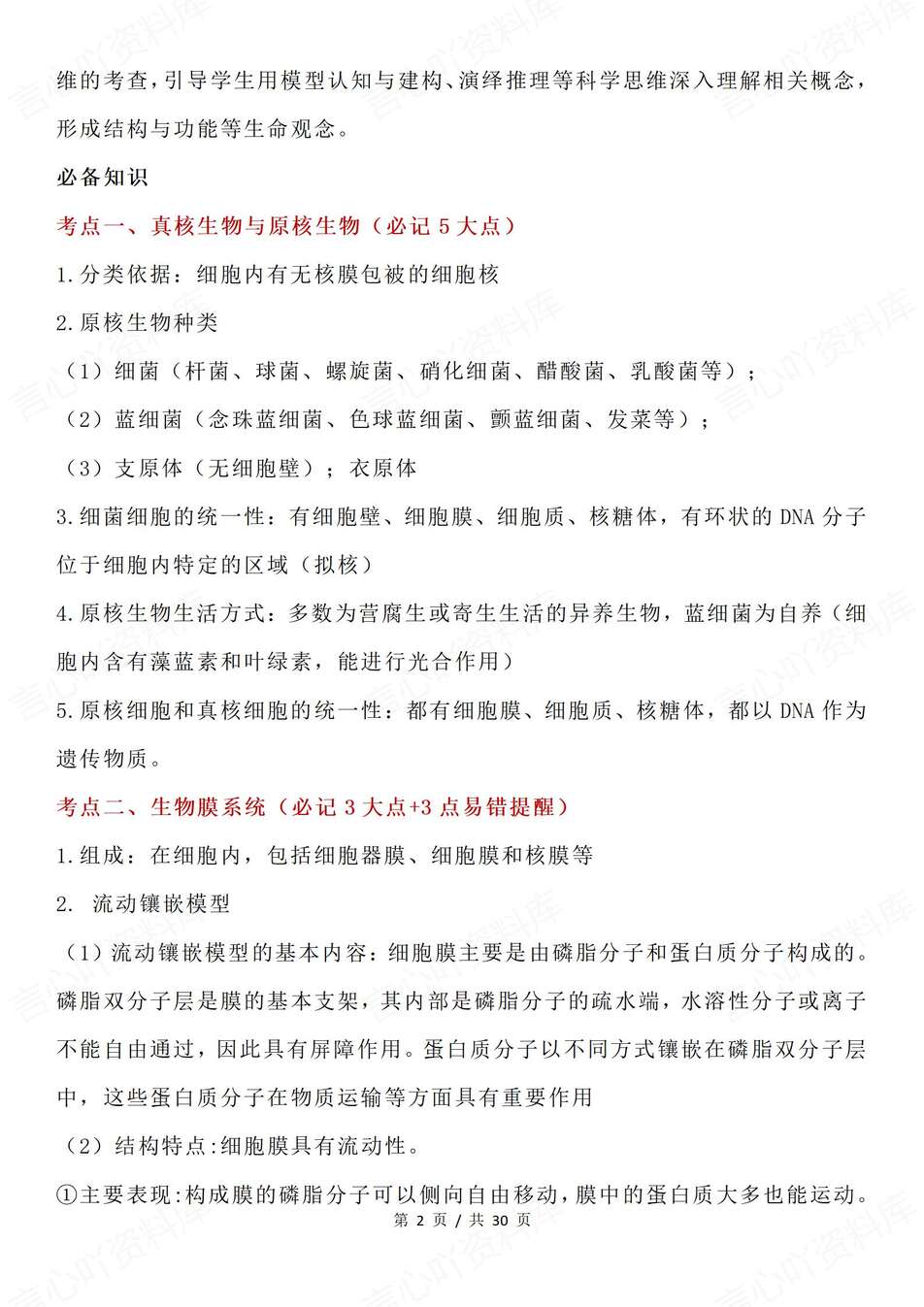 高中生物-近年高考必修考点知识细节汇总插图高中生物1